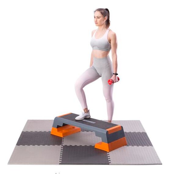 HMS mata typu puzzle pod sprzęt do ćwiczeń 9 elementów MP12 szare, Kolor: l.gray, Waga: 0,8, 20 zdjęcie