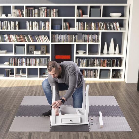 HMS mata typu puzzle pod sprzęt do ćwiczeń 9 elementów MP12 szare, Kolor: l.gray, Waga: 0,8, 4 zdjęcie