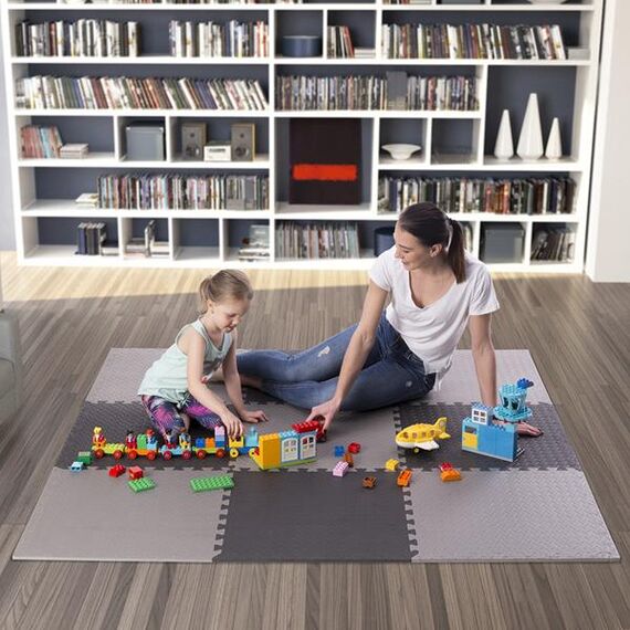 HMS mata typu puzzle pod sprzęt do ćwiczeń 9 elementów MP12 szare, Kolor: l.gray, Waga: 0,8, 6 zdjęcie