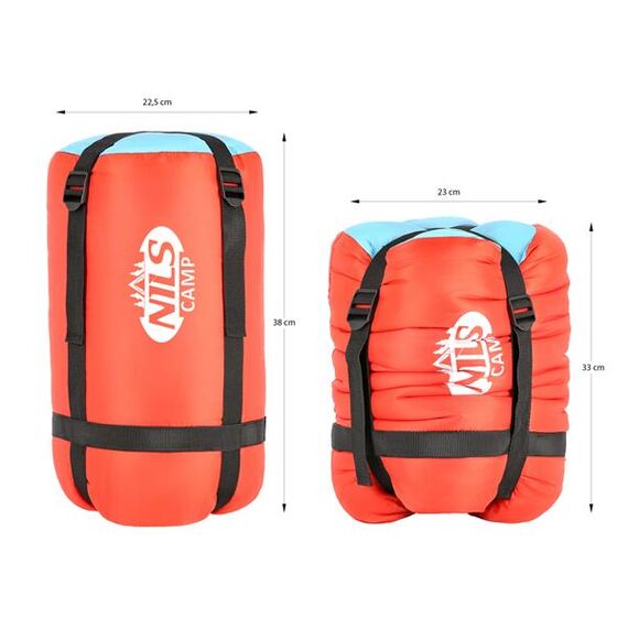 NILS CAMP śpiwór turystyczny 220x80cm kempingowy typu mumia NC2012 czerwony, Kolor: czerwono-niebieski, Waga: 1,1, 21 zdjęcie