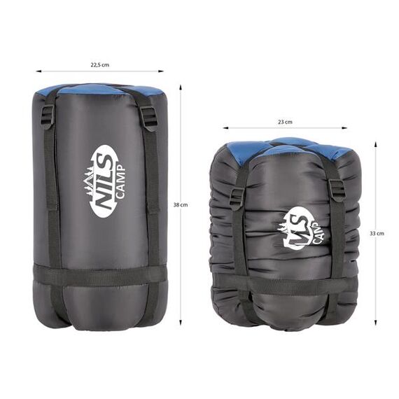 NILS CAMP śpiwór turystyczny 220x80cm kempingowy typu mumia NC2012, Kolor: granatowo-pomarańczowy, Waga: 1,1, 21 zdjęcie