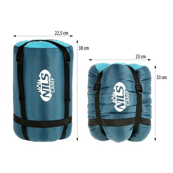 NILS CAMP śpiwór turystyczny 220x80cm kempingowy typu mumia NC2012, Kolor: szaro-niebieski, Waga: 1,1, 21 zdjęcie