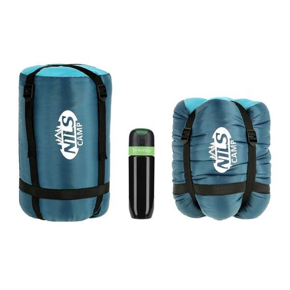 NILS CAMP śpiwór turystyczny 220x80cm kempingowy typu mumia NC2012, Kolor: szaro-niebieski, Waga: 1,1, 5 zdjęcie