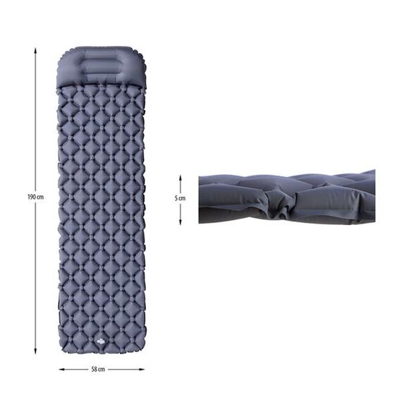 NILS CAMP mata turystyczna samopompująca z pompką NC4006 szara, 6 zdjęcie