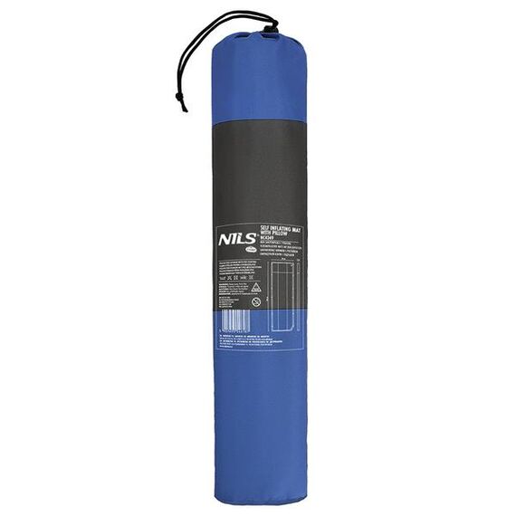 NILS CAMP mata samopompująca turystyczna z poduszka NC4349 granatowa, Kolor: niebiesko-szary, Waga: 1, 12 zdjęcie