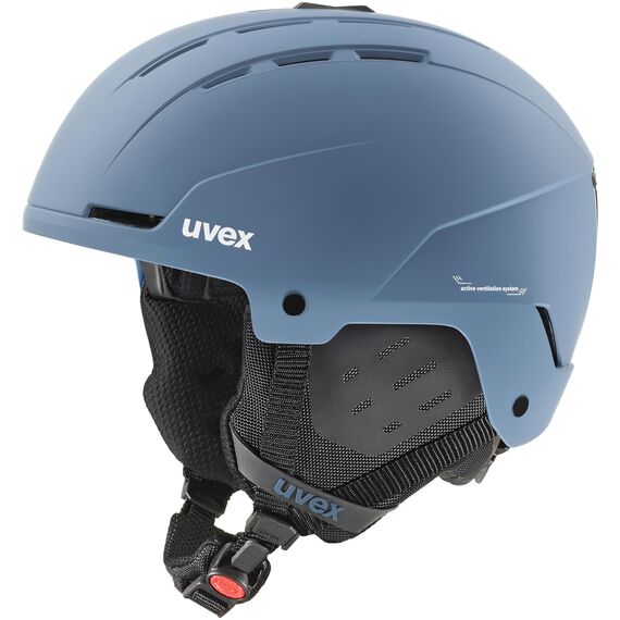 UVEX STANCE kask narciarski hardshell z regulacją czarny, Kolor: niebieski, Rozmiar: 51-55