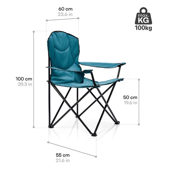 METEOR krzesło turystyczne składane na kemping Hiker niebieskie, Kolor: morski, 12 zdjęcie
