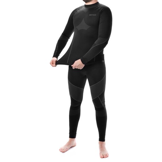 METEOR bielizna termowaktywna męska komplet spodnie i bluza, Kolor: czarny, Rozmiar: XL / XXL, 3 zdjęcie