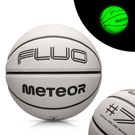 METEOR Piłka koszykowa Fluo Biały/neonowy zielony 7, 6 zdjęcie