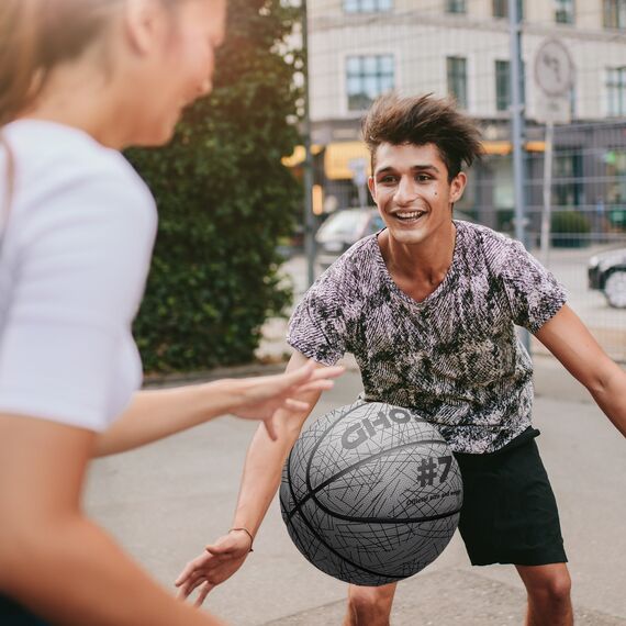 METEOR Piłka do kosza Ghost odblaskowa biały 7, 7 zdjęcie