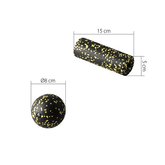 HMS FSBM04 BLACK-YELLOW SET ZESTAW DO MASAŻU WAŁKI/PIŁKI(4 szt), 4 zdjęcie
