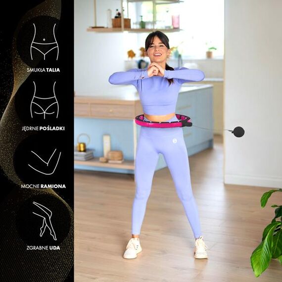 HMS zestaw do odchudzania hula hop fitness z licznikiem  HHM16 + pas neoprenowy BR163, 14 zdjęcie