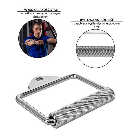 HMS uchwyt do wyciągu górnego i dolnego pojedynczy UW03, Kolor: srebrny, 7 zdjęcie