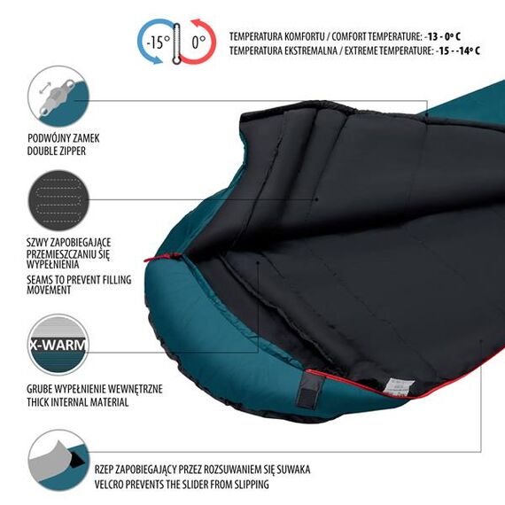 NILS CAMP NC2005 CIEMNOZIELONY ŚPIWÓR, 9 zdjęcie