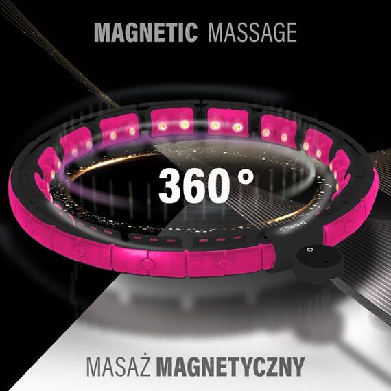 HMS HHM16 HULA HOP BLACK/PINK Z MAGNESAMI I OBCIĄŻNIKIEM + LICZNIK, Kolor: czarny/różowy, 3 zdjęcie