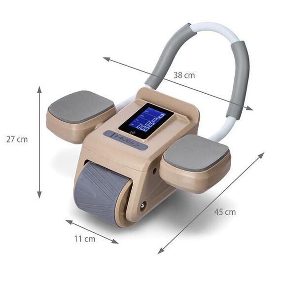 HMS KA08 BROWN ABS AUTOMATYCZNE KOŁO DO ĆWICZEŃ MIĘŚNI BRZUCHA Z WYŚWIETLACZEM LCD I ŁADOWANIEM, Kolor: brązowy, 10 zdjęcie