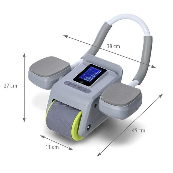 HMS KA08 GRAY ABS AUTOMATYCZNE KOŁO DO ĆWICZEŃ MIĘŚNI BRZUCHA Z WYŚWIETLACZEM LCD I ŁADOWANIEM, Kolor: szary, 10 zdjęcie