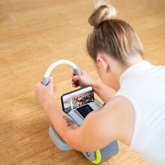 HMS KA08 GRAY ABS AUTOMATYCZNE KOŁO DO ĆWICZEŃ MIĘŚNI BRZUCHA Z WYŚWIETLACZEM LCD I ŁADOWANIEM, Kolor: szary, 11 zdjęcie