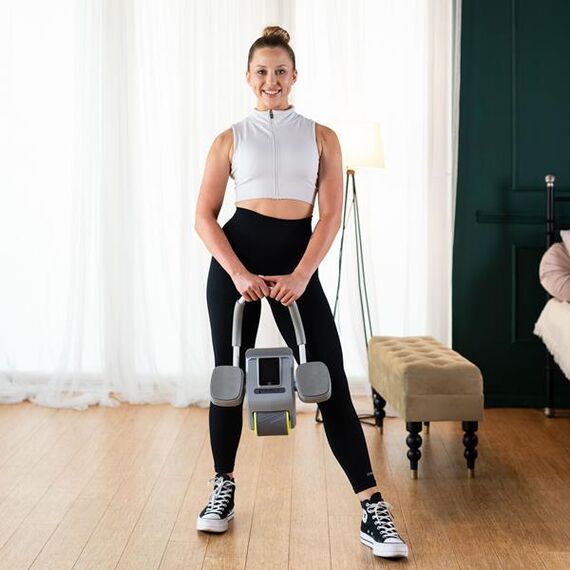 HMS KA08 GRAY ABS AUTOMATYCZNE KOŁO DO ĆWICZEŃ MIĘŚNI BRZUCHA Z WYŚWIETLACZEM LCD I ŁADOWANIEM, Kolor: szary, 19 zdjęcie