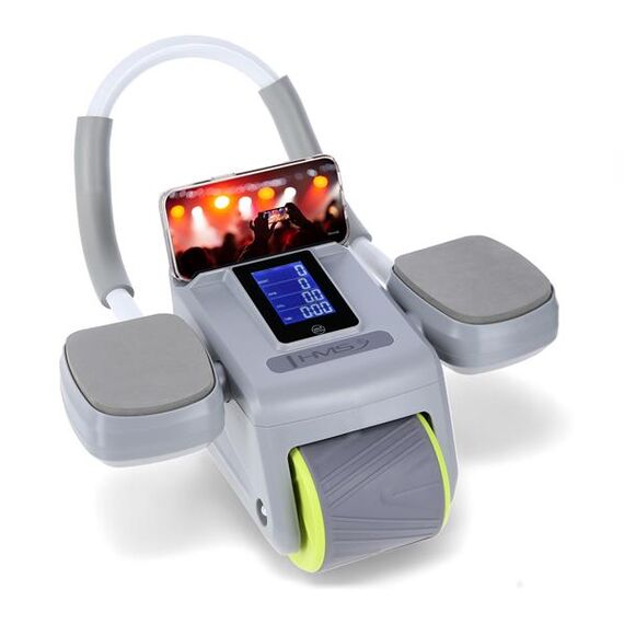 HMS KA08 GRAY ABS AUTOMATYCZNE KOŁO DO ĆWICZEŃ MIĘŚNI BRZUCHA Z WYŚWIETLACZEM LCD I ŁADOWANIEM, Kolor: szary, 3 zdjęcie