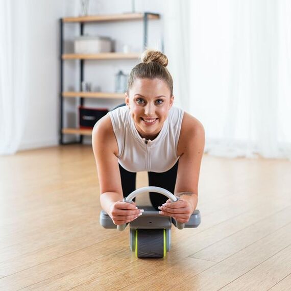 HMS KA08 GRAY ABS AUTOMATYCZNE KOŁO DO ĆWICZEŃ MIĘŚNI BRZUCHA Z WYŚWIETLACZEM LCD I ŁADOWANIEM, Kolor: szary, 4 zdjęcie