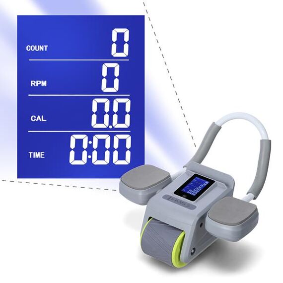 HMS KA08 GRAY ABS AUTOMATYCZNE KOŁO DO ĆWICZEŃ MIĘŚNI BRZUCHA Z WYŚWIETLACZEM LCD I ŁADOWANIEM, Kolor: szary, 9 zdjęcie
