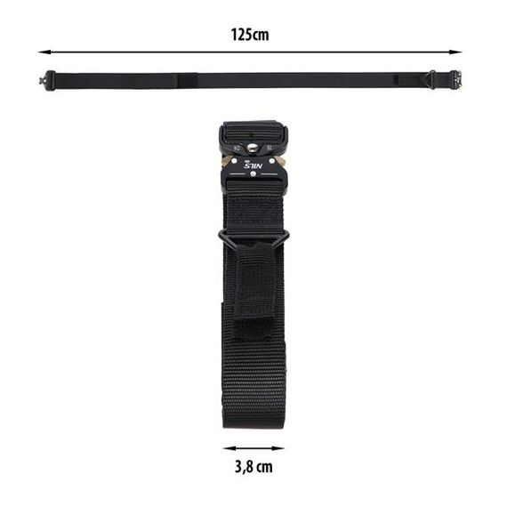 NILS CAMP NC1729 PASEK TAKTYCZNY CZARNY 125CM, Kolor: czarny, 3 zdjęcie