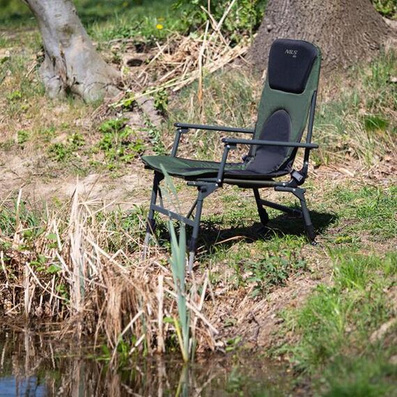 NILS CAMP NC1801 fotel wędkarski krzesło turystyczne regulowane czarne, 13 zdjęcie
