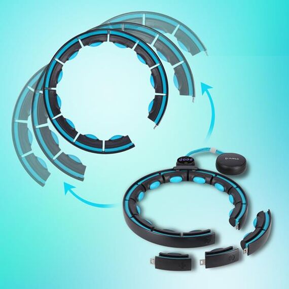 HMS HHM17 HULA HOP BLACK/TURQUOISE Z MAGNESAMI I OBCIĄŻNIKIEM + LICZNIK, Kolor: czarny/turkusowy, 11 zdjęcie