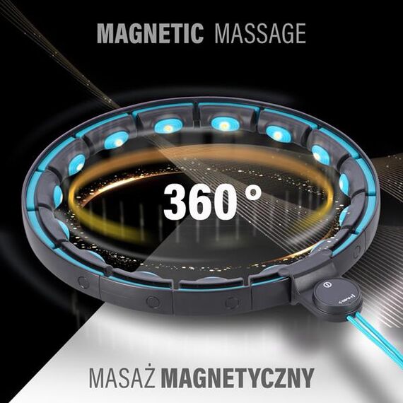 HMS HHM17 HULA HOP BLACK/TURQUOISE Z MAGNESAMI I OBCIĄŻNIKIEM + LICZNIK, Kolor: czarny/turkusowy, 3 zdjęcie
