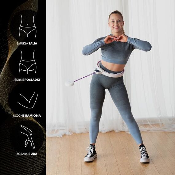 HMS HHM17 HULA HOP WHITE/VIOLET Z MAGNESAMI I OBCIĄŻNIKIEM + LICZNIK, Kolor: biały/fioletowy, 10 zdjęcie