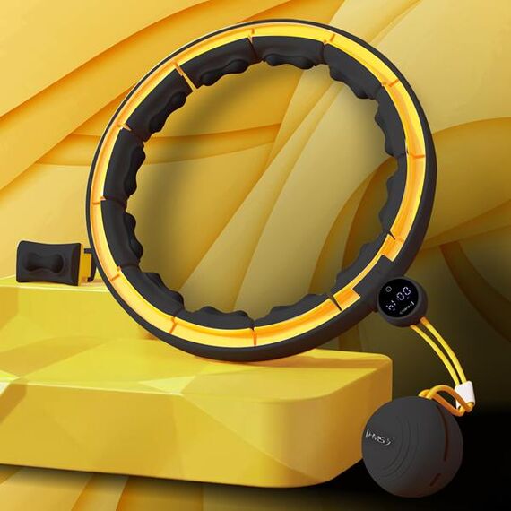 HMS HHM21 HULA HOP BLACK/YELLOW Z MAGNESAMI, WYPUSTKAMI TPE I OBCIĄŻNIKIEM + LICZNIK, Kolor: czarny/żółty, 11 zdjęcie