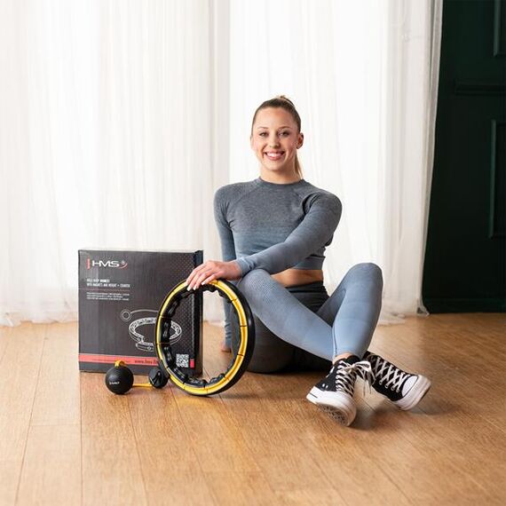 HMS HHM21 HULA HOP BLACK/YELLOW Z MAGNESAMI, WYPUSTKAMI TPE I OBCIĄŻNIKIEM + LICZNIK, Kolor: czarny/żółty, 18 zdjęcie