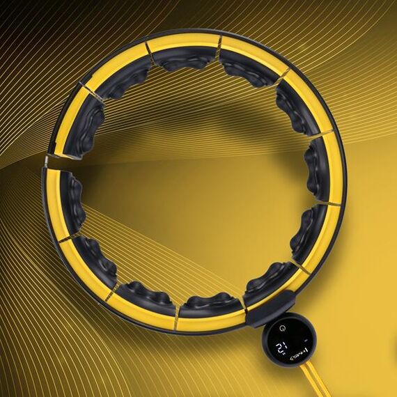 HMS HHM21 HULA HOP BLACK/YELLOW Z MAGNESAMI, WYPUSTKAMI TPE I OBCIĄŻNIKIEM + LICZNIK, Kolor: czarny/żółty, 19 zdjęcie