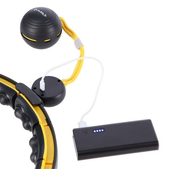 HMS HHM21 HULA HOP BLACK/YELLOW Z MAGNESAMI, WYPUSTKAMI TPE I OBCIĄŻNIKIEM + LICZNIK, Kolor: czarny/żółty, 6 zdjęcie