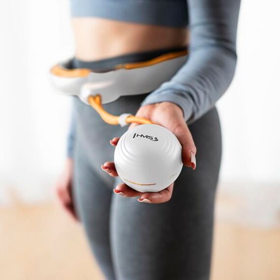 HMS HHM21 HULA HOP WHITE/ORANGE Z MAGNESAMI, WYPUSTKAMI TPE I OBCIĄŻNIKIEM + LICZNIK, Kolor: biały/pomarańczowy, 13 zdjęcie