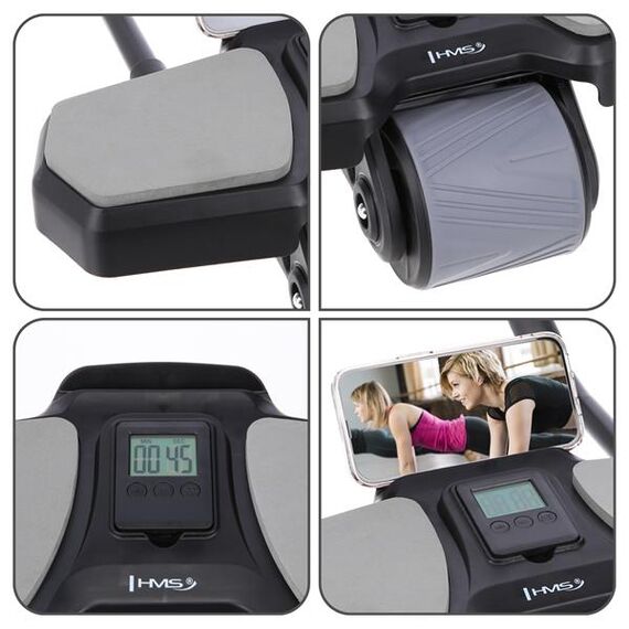 HMS KA10 BLACK KÓŁKO ABS AUTOMATYCZNE KOŁO DO ĆWICZEŃ MIĘŚNI BRZUCHA Z PODPARCIEM, 15 zdjęcie