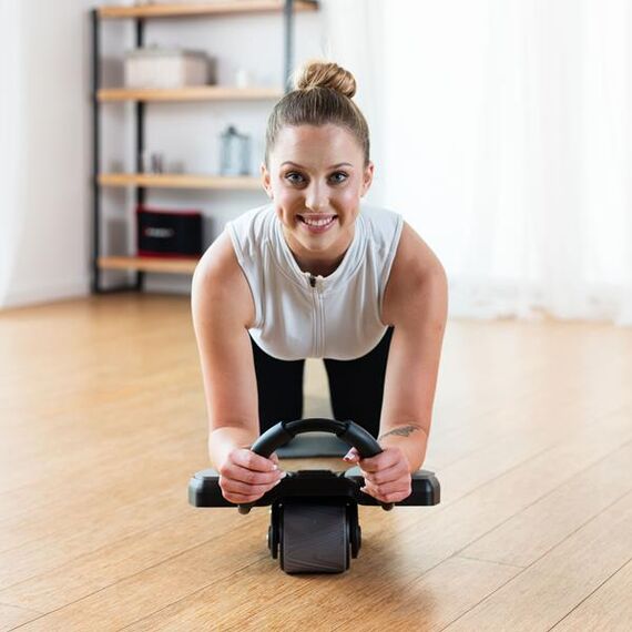 HMS KA10 BLACK KÓŁKO ABS AUTOMATYCZNE KOŁO DO ĆWICZEŃ MIĘŚNI BRZUCHA Z PODPARCIEM, 4 zdjęcie