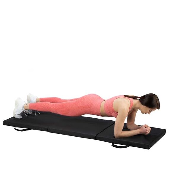 HMS PREMIUM materac gimnastyczny składany 1800x600mm MGS02 czarny, Kolor: czarny, 6 zdjęcie