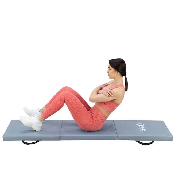 HMS PREMIUM materac gimnastyczny składany 1800x600MM MGS02 szary, Kolor: szary, 3 zdjęcie