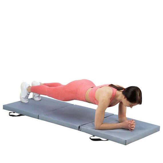 HMS PREMIUM materac gimnastyczny składany 1800x600MM MGS02 szary, Kolor: szary, 5 zdjęcie