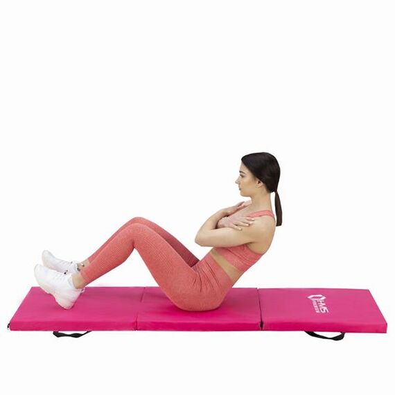 HMS PREMIUM materac gimnastyczny składany 1800x600MM MGS02 różowy, Kolor: różowy, 5 zdjęcie