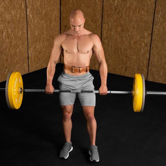 HMS pas kulturystyczny na siłownię skórzany PA3998 brązowy, Kolor: brązowy, Rozmiar: L, 12 zdjęcie