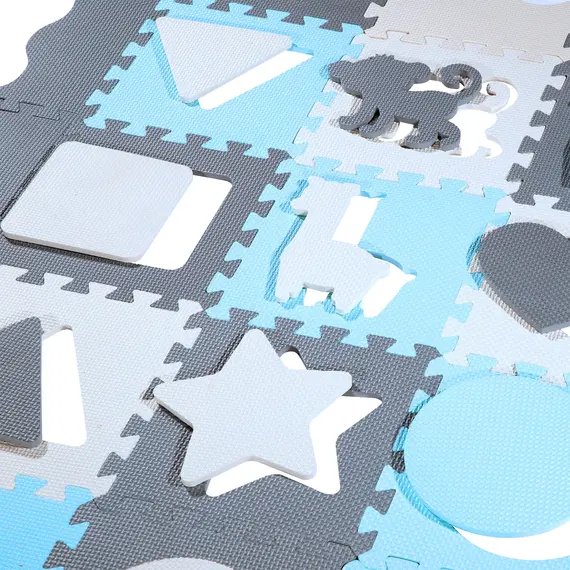 MD03 MATA DZIECIĘCA PUZZLE KOJEC MINT 36 ELEMENTÓW 140x140CM NILS FUN, Kolor: miętowy/szary/czarny, 7 zdjęcie