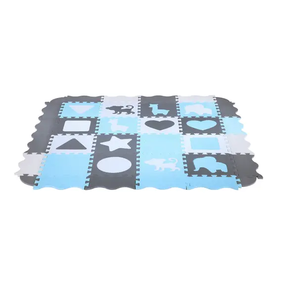 MD03 MATA DZIECIĘCA PUZZLE KOJEC MINT 36 ELEMENTÓW 140x140CM NILS FUN, Kolor: miętowy/szary/czarny, 9 zdjęcie