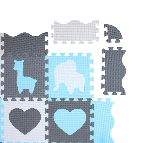 MD03 MATA DZIECIĘCA PUZZLE KOJEC MINT 36 ELEMENTÓW 140x140CM NILS FUN, Kolor: miętowy/szary/czarny, 11 zdjęcie