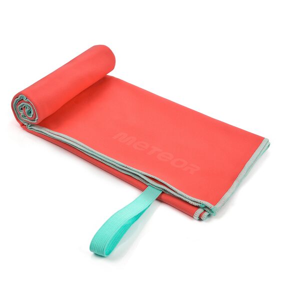 METEOR ręcznik z mikrofibry szybkoschnący z pokrowcem 175x110cm różowy, Kolor: koralowy, Rozmiar: XL, 3 zdjęcie