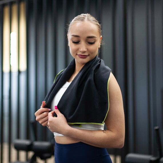 METEOR ręcznik z mikrofibry szybkoschnący z pokrowcem 90x50 czarny, Kolor: czarny, Rozmiar: M, 10 zdjęcie