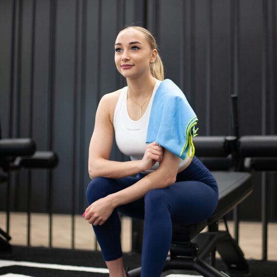 METEOR ręcznik z mikrofibry szybkoschnący z pokrowcem 90x50 niebieski, Kolor: niebieski, Rozmiar: M, 5 zdjęcie