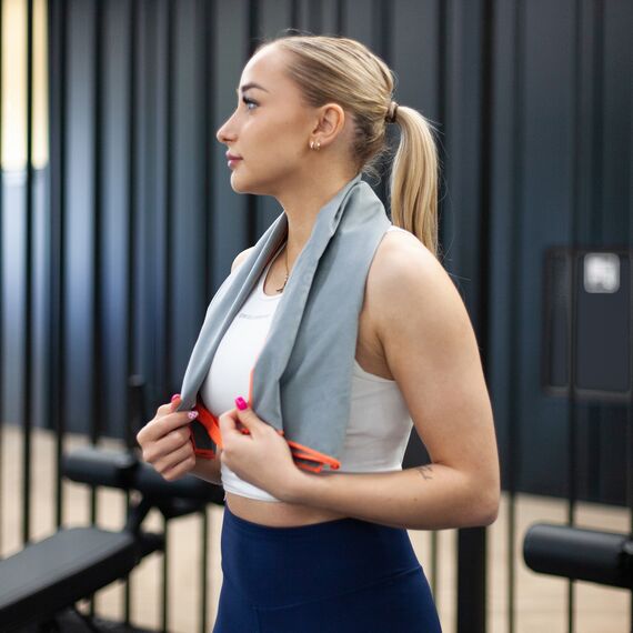 METEOR ręcznik z mikrofibry szybkoschnący z pokrowcem 175x110cm szary, Kolor: szary, Rozmiar: XL, 9 zdjęcie